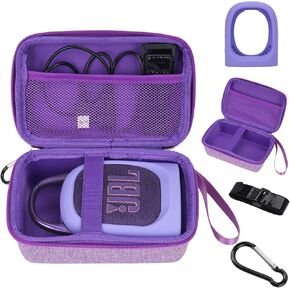 Younknow Cover Silicone and Travel Case for JBL Clip 5 Ultra Portable Bluetooth Speaker ، مع حزام قابل للإزالة إلى قارب عربة الجولف (الأرجواني)