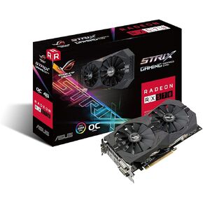 ASUS ROG Strix Radeon RX 570 O4G Gaming OC Edition GDDR5 DP HDMI DVI VR Ready AMD Graphics Card (ROG-STRIX-RX570-O4G-GAMING) (Renewed)