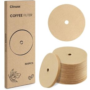 Percolator Coffee Filters 300 Count, 3.75 Inch Natural Unbleached Round Coffee Filter for Percolators Coffee Pot, Disposable Disc Coffee Filters for Camping, Home, Office