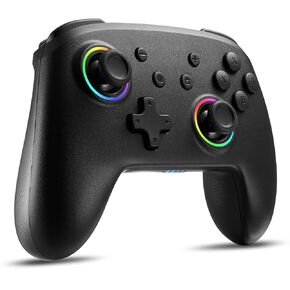 BINBOKPLAY Switch Controller, Switch Controller Compatible with Switch 2/Switch/Lite/OLED, Wireless Gamepad with 7 LED Colors/Motion Control/Dual Vibration/Turbo