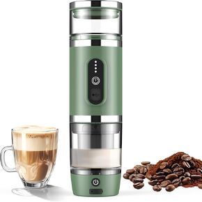 Hobsir Portable Electric Espresso Maker ، آلة سفر القهوة للتخييم ، صانع قهوة للسيارات مع قاعدة مزدهرة ، USB-C ، 3in1 كبسولة ، آلة قهوة إسبرسو صغيرة محمولة للربع ، المشي لمسافات طويلة ، Office Black