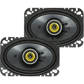 KICKER CSC46 CS Series 4 x 6 150 Watt 4 Ohm 2-Way Car Audio Coaxial Speakers System with Polypropylene Cone, PEI Tweeters and EVC Technology, Pair (Renewed)
