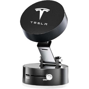 Serendipity Phone Mount for Tesla Model 3/Y/X/S/Cybertruck, Foldable and Retractable Vacuum Phone Holder, Tesla Model 3 Y X S Cybertruck Accessories 2025, MagSafe Magnetic Phone Mount