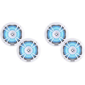 Memphis (4) Audio MXA602SLW 80 Watt 6.5" White Marine LED Speakers for Boat