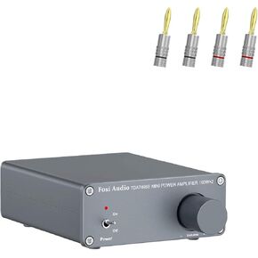 Fosi Audio Banana Plugs 2 Pairs / 4 pcs and TDA7498E 2 Channel Stereo Audio Amplifier Receiver 160W x 2