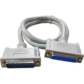 QVS 3ft DB25 Male to Female Fully-Wired Extension Cable for Parallel or Serial Applications