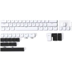 Skyline R2 Low Profile Keycaps 127 Double-Shot PBT Compatible with Keyboards Black and White(White)