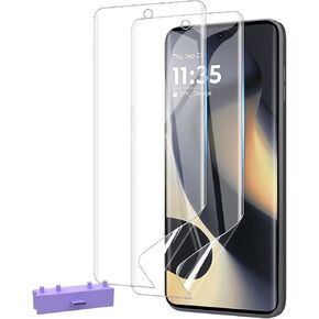 2 Pack Screen Protector for Motorola Edge 2024/2023,Soft Flexible TPU Film Screen Protector for Moto Edge 2024,HD Clear,Support Fingerprint Unlock,with Easy Installation Alignment Tool