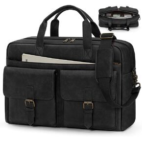 RAINSMORE Messenger Bag for Men 16 Inch Leather Laptop Bags Work Computer Briefcase Vintage Mens Satchel Shoulder Bag for Work, Office, Business, Travel, Brown in Kuwait