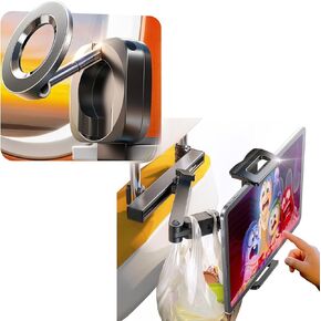 LISEN for iPad Car Mount Headrest Tablet Holder Mount for Car iPad Holder Backseat Kids, Road Trip Essentials Must Haves, 3-in-1 Extendable Arm for iPad Pro Air Mini 10th/Fire HD 10 /Kindle 4.7-11.9"