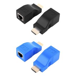 2Pcs 4K Hdmi-Compatible Extender 30M Cat5E/6 Utp LAN Ethernet Cable Rj45 Ports