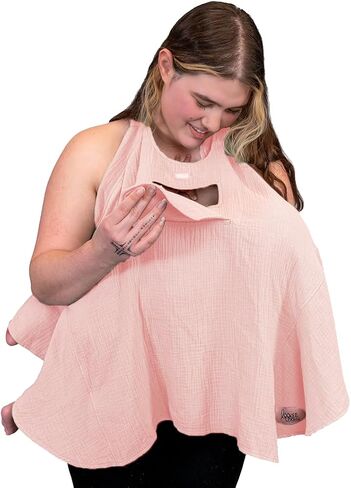 Muslin Nursing Cover for Baby Breastfeeding –Peekaboo Window -100% Breathable Cotton Privacy Nursing Shawl in Saudi Arabia