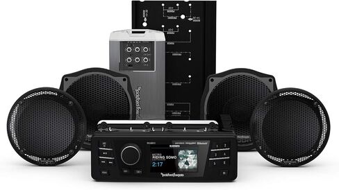 Rockford Fosgate HD9813SGU-Stage2 Media Receiver ، Four Speakers & Amplifier Kit for 1998-2013 Harley-Davidson Street Glide Ultra in Saudi Arabia