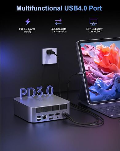 Beelink Mini PC, AMD Ryzen 7 5800H (8C/16T, up to 4.4GHz, 54W TDP), Mini Computer 16GB DDR4 1TB PCIe3.0 SSD, Support 4K@60Hz Triple Display/WiFi 6/BT5.2/USB3.2/Gaming/Office/Home Desktop PC in Saudi Arabia