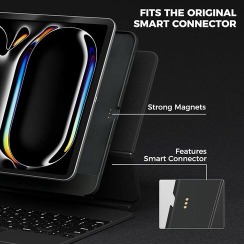 Procase Magic Keyboard Case for iPad Pro 11 Inch 2024 M4 ، حالة غلاف مغناطيسي نحيف مع حامل قلم رصاص للجيل الخامس من iPad Pro 11 "2024 [لوحة المفاتيح غير متضمنة] -الأسود in Saudi Arabia