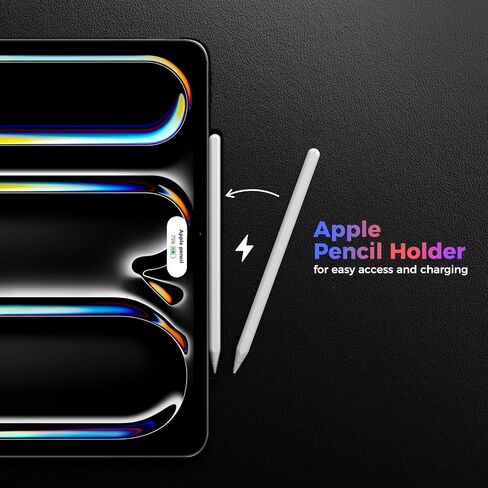 Procase Magic Keyboard Case for iPad Pro 11 Inch 2024 M4 ، حالة غلاف مغناطيسي نحيف مع حامل قلم رصاص للجيل الخامس من iPad Pro 11 "2024 [لوحة المفاتيح غير متضمنة] -الأسود in Saudi Arabia