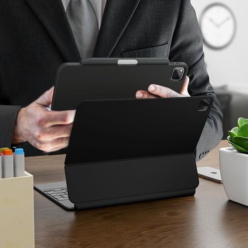 Procase Magic Keyboard Case for iPad Pro 11 Inch 2024 M4 ، حالة غلاف مغناطيسي نحيف مع حامل قلم رصاص للجيل الخامس من iPad Pro 11 "2024 [لوحة المفاتيح غير متضمنة] -الأسود in Saudi Arabia