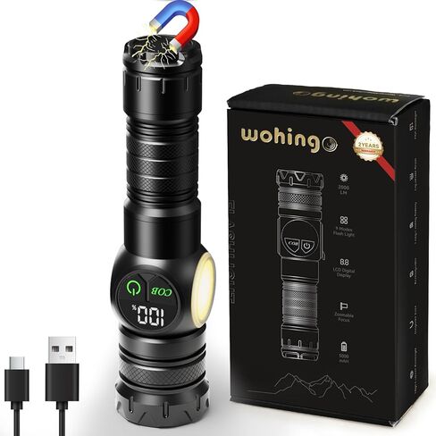 مصباح يدوي قابل لإعادة الشحن مرتفعات مصباح يدوي مصباح LED قابل للتكبير مع كوب جانبي ، ومصابيح كهربائية قوية باليد ، و linternas مقاومة للماء للتخييم في حالة الطوارئ المنزلية. in Kuwait