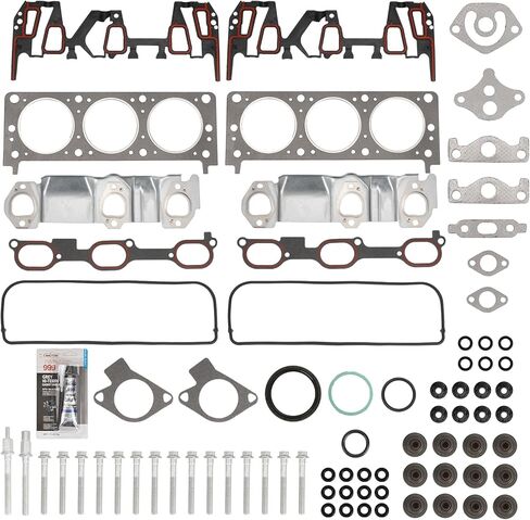 مجموعة حشية الرأس، مجموعة حشية رأس أسطوانة المحرك مناسبة لـ C1500/C2500/C3500/K1500/K2500/K3500 1988-1995 5.7L، R10/V10/V20/R1500/V1500/V2500 1987 5.7L حشية OEM HS 7733 PT-15 in Kuwait
