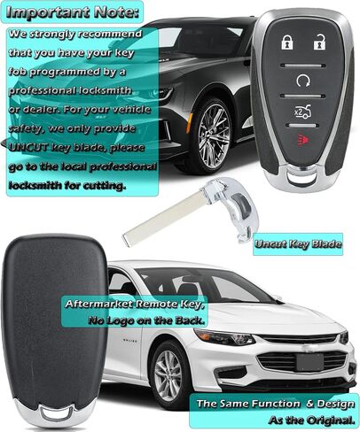 Smart Key for Chevrolet Blazer 2019-2025, Alliskeys 4-Buttons Proximity Remote Control Key Fob Replacement for Chevy Blazer Traverse Trailblazer Bolt EV 2018-2025 HYA4EA HYQ4ES in Saudi Arabia