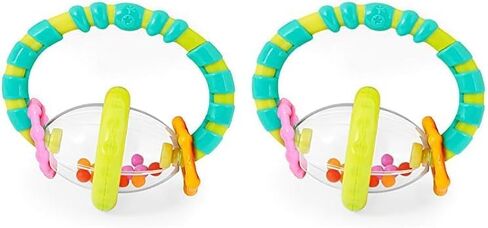 Bright Starts Grab & Spin Baby Rattle & BPA-Free Teether Toy, Ages 3 Months+ in Kuwait