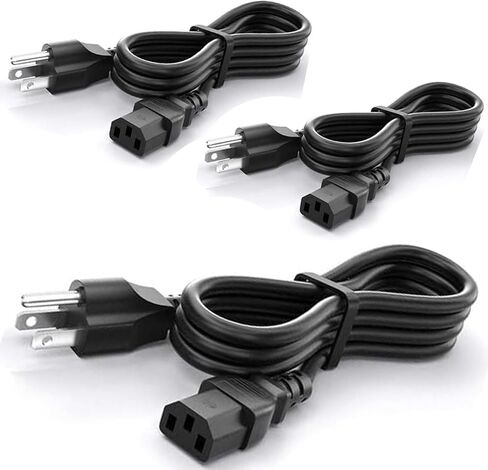 (2Pack 6FT) AC Power Cord 250V, CYD 3 Prong Power Cable for Desktop Computer, LCD Plasma TV, Scanner, PC, Printer, Amplifier, Speaker, Projector, Monitor Power Cord in Saudi Arabia