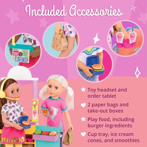 Glitter Girls – GG Picnic Set – Picnic Basket, Retro Radio, & Play Food Items – 14-inch Doll Accessories for Kids Ages 3 and Up – Children’s Toys in Kuwait