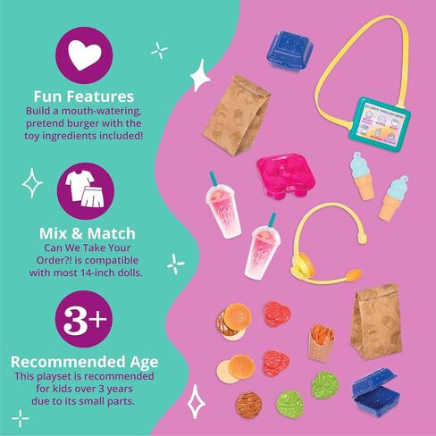 Glitter Girls – GG Picnic Set – Picnic Basket, Retro Radio, & Play Food Items – 14-inch Doll Accessories for Kids Ages 3 and Up – Children’s Toys in Kuwait