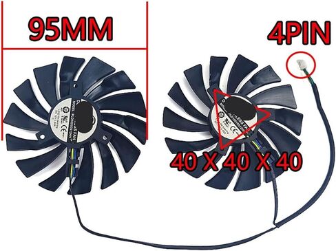 1 Set of 95mm PLD10010S12HH GTX 1060 GPU Graphics Card Cooling Fan in Saudi Arabia