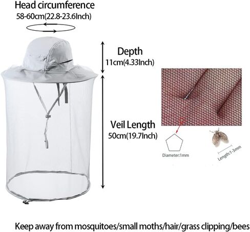 Bee Keeping Beekeeper Veil hat gnats Insect Bug Mosquito Fishing Gardening Cap with Head net Netting mesh Hood for Men Women in Saudi Arabia