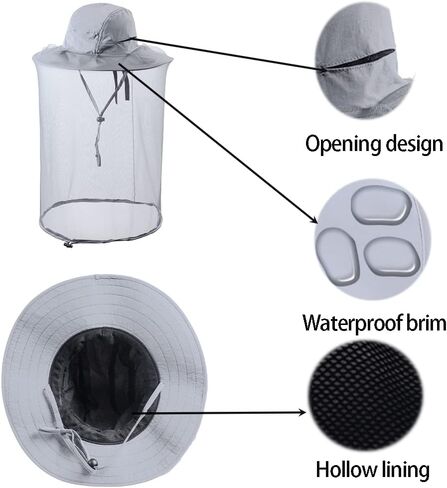 Bee Keeping Beekeeper Veil hat gnats Insect Bug Mosquito Fishing Gardening Cap with Head net Netting mesh Hood for Men Women in Saudi Arabia