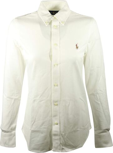 Polo Ralph Lauren Womens Knit Oxford Shirt (X-Large, Blue) in Saudi Arabia
