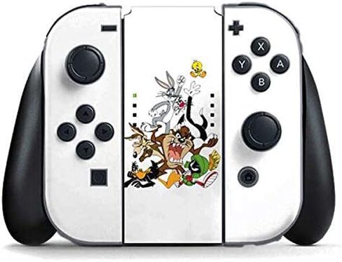 Skinit Decal Gaming Skin Compatible with Nintendo Switch (2017-2021) Joy-Con Controller - Officially Licensed Looney Tunes Identity Red Pattern Design in Saudi Arabia