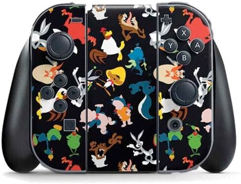 Skinit Decal Gaming Skin Compatible with Nintendo Switch (2017-2021) Joy-Con Controller - Officially Licensed Looney Tunes Identity Red Pattern Design in Saudi Arabia