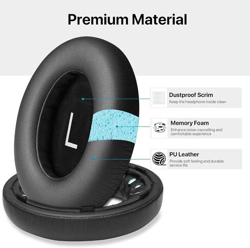 Earpads Cushions for Bose 700 (NC700) Noise Cancelling Wireless Headphones, Replacement Ear Pads with Softer Leather, Luxurious Memory Foam, Added Thickness (White) in Saudi Arabia