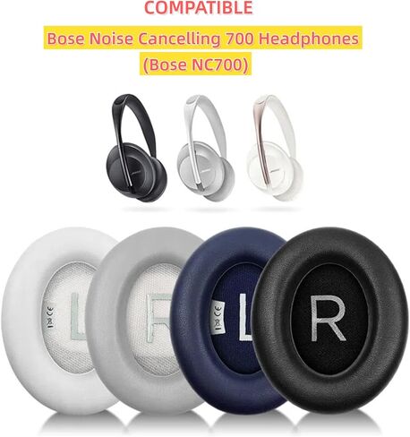 Earpads Cushions for Bose 700 (NC700) Noise Cancelling Wireless Headphones, Replacement Ear Pads with Softer Leather, Luxurious Memory Foam, Added Thickness (White) in Saudi Arabia