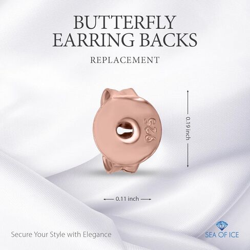 12 Pcs/ 6 Pairs Rose Gold Flashed Silver Butterfly Earring Backs Replacement for Stud Earrings Accessories DIY Tools, 5x4x3mm in Kuwait