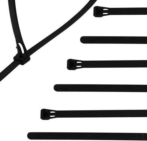 24 Inch Long Reusable Zip Ties, Heavy Duty Black Cable Ties Reusable, Adjustable Tie Wrap Non Slip Off, Releasable Wire Ties for Wire Management Outdoor Patio, 50 Pack in Kuwait