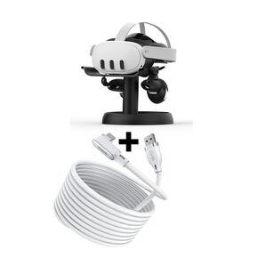 AMVR VR Table Stand with Link Cable for Meta Quest 3, 2-in-1 Quest 3 Accessories