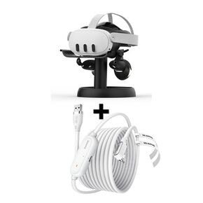 AMVR Table Stand with Charging Link Cable for Meta Quest 3, 2-in-1 Quest 3 Accessories