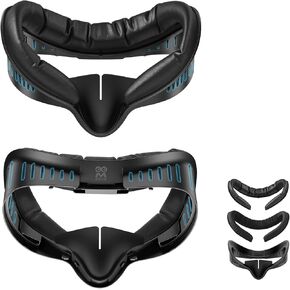 AMVR Face Pad Compatible with Meta Quest 3S, Unique Patent Z-Shaped Vents Full Ventilation Facial Interface Bracket with Soft PU and Breathable Ice Silk Face Cushion, NOT Compatible with Meta Quest 3