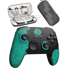 Funlab Luminous Pattern Switch Pro Controller Wireless ، مع وجود مفتاح محمول للحالة المحمولة مع فتحات بطاقة 10 مباريات ، متوافقة مع Nintendo Switch/OLED/Lite