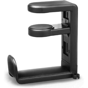Headphone Stand PC Gaming Headset Headphone Hook Holder Hanger Mount, Under Desk Design Headphones Stand with Adjustable and Rotating Arm Clamp, Built in Cable Clip Organizer Headset Holder