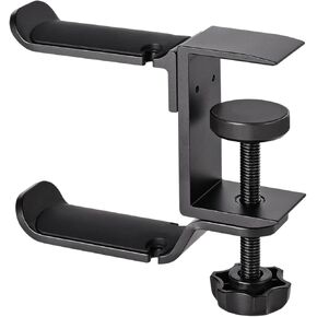 Headphone Stand PC Gaming Headphone Stand,Dual Headset Hanger Hook Holder with Adjustable and Rotating Arm Clamp,Under Desk Design Headset Holder