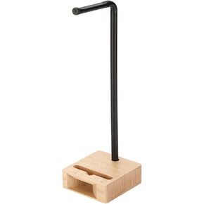 Headphone Stand Wood Headphone Stand, Desktop Headset Holder - Desk Earphone Stand for Headsets Gaming Headphones Stand Music Headphones Holder - Metal+Beech Headset Holder