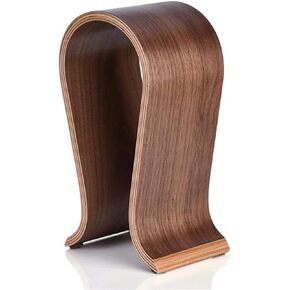 Headphone Stand U Shape Headset Stand, Wooden Headset Stand for Desk, Walnut Gaming Headphone Holder Compatible for Almost All On-Ear Headphones Headset Holder