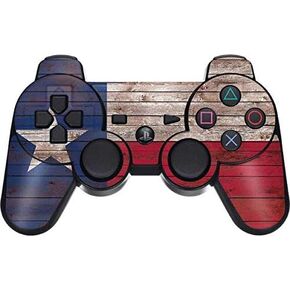 Skinit Decal Gaming Skin for PS3 Dual Shock Wireless Controller - Originally Designed Texas Flag Dark Wood Design