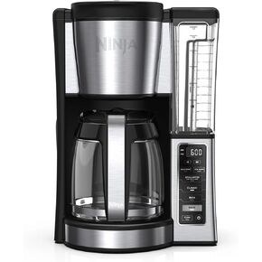 Ninja 12-Cup Stainless Steel Coffee Brewer, Glass Carafe, Programmable Strength Control, Removable Water Tank, CE250