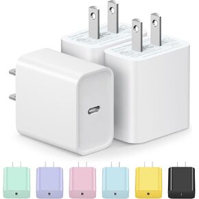 [3 Pack] USB C Charger Block, iPhone 16 Charger Block 20W PD Power Adapter for iPhone 16/16Pro/16Pro Max/16Plus/15/14/13/12/11/ Xs/X, iPad and More