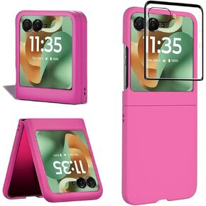 for Motorola Razr 2025 Case,Razr 2025 Case with Front Screen Protector, Slim Hard PC Shockproof Protective Cover for Moto Razr 2025 Phone Cases-Purple